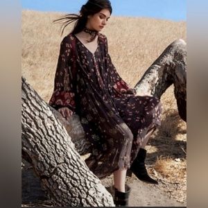 Free People amazing silky, boho, flowy dress. Dress up or down; fits L to XXL